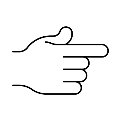 Outline of a pointing hand