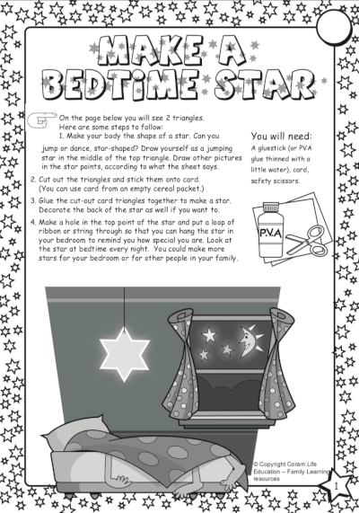 Make a bedtime star - activity sheet
