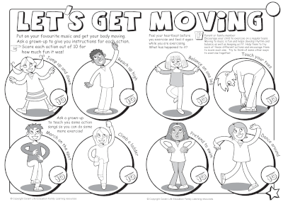 Let's Get Moving - activity sheet