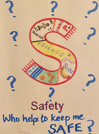 children's art work representing what safety means to them.