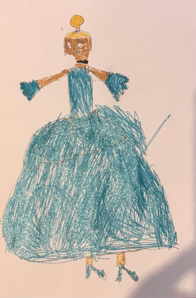 Olivia's drawing of Cinderalla