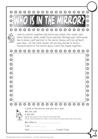Downloadable sheet: Who is in the mirror?