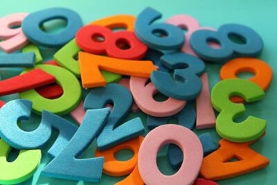 colourful photograph of different numbers piled on top of each other.