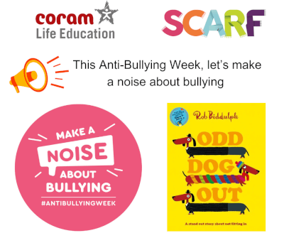 Anti-Bullying Week image with SCARF & ABA logo